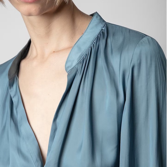 ZADIG & VOLTAIRE Tink Satin Tunic Top Size Large - Picture 2 of 7